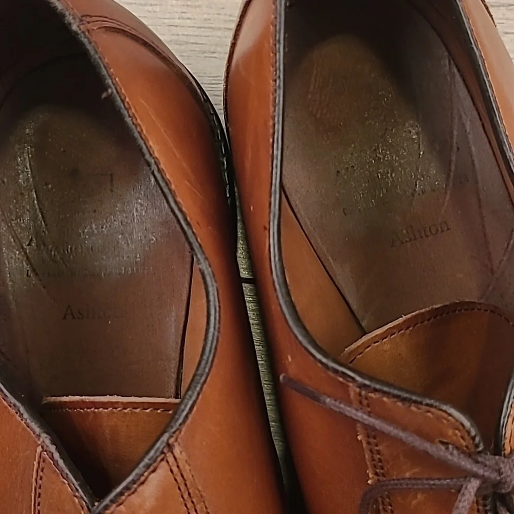 ALLEN EDMONDS‎ Ashton Tan Brown Leather Sz 11 E Mens Split Toe Dress Shoes